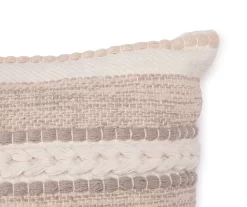White & Tan Woven Dot Stripe Throw Pillow -Broyhill Sales Store 810590728 2 A8