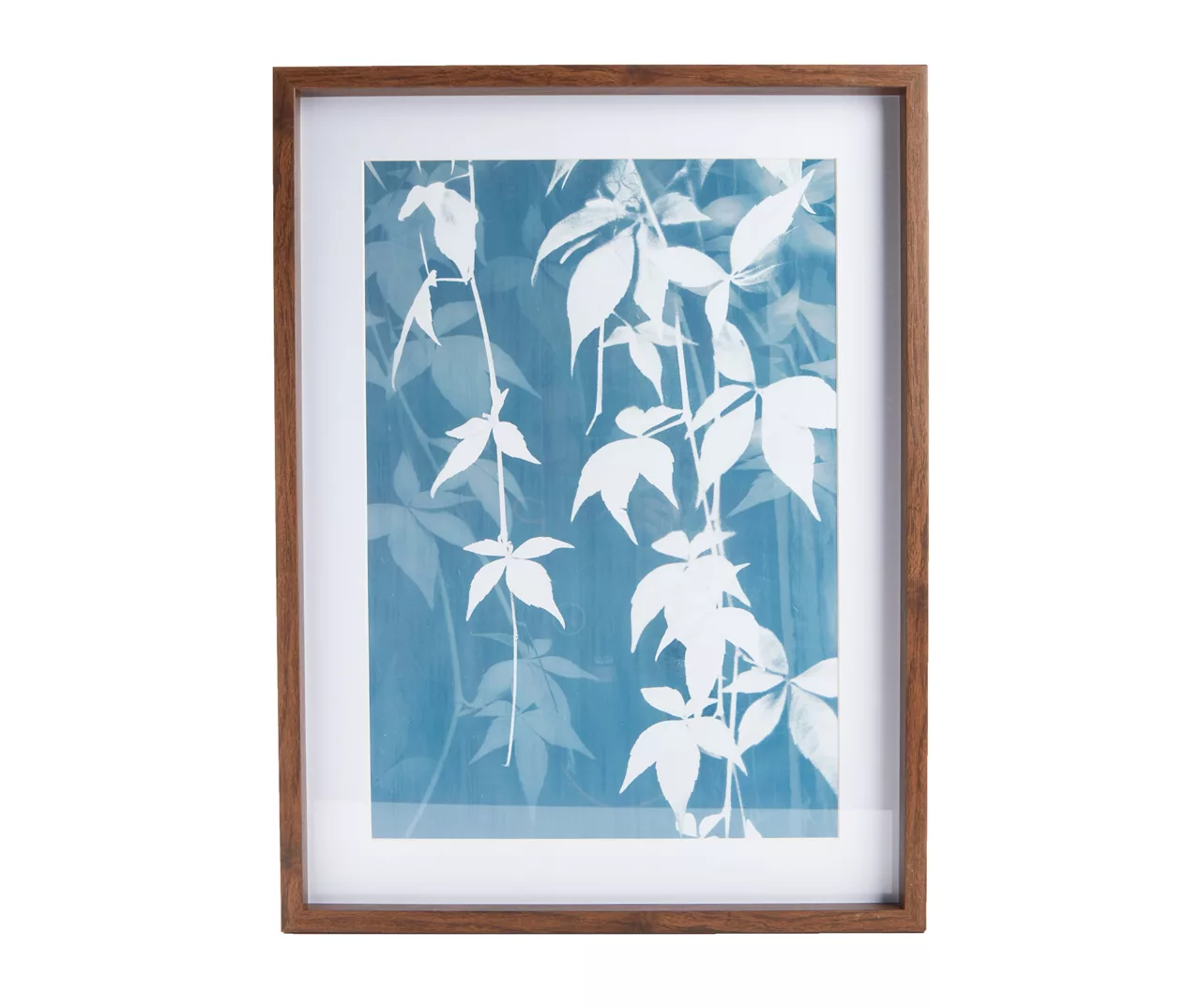 Blue & White Reductive Vine Framed Print 3 Blue & White Reductive Vine Framed Print