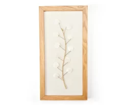 New Beginnings White Capiz Botanical Framed Wall Art