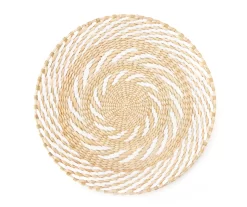Tan & White Spiral Woven Grass Wall Decor