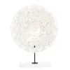 White Floral Cut-Out Carved Circle Tabletop Decor -Broyhill Sales Store 810603880 A0 2