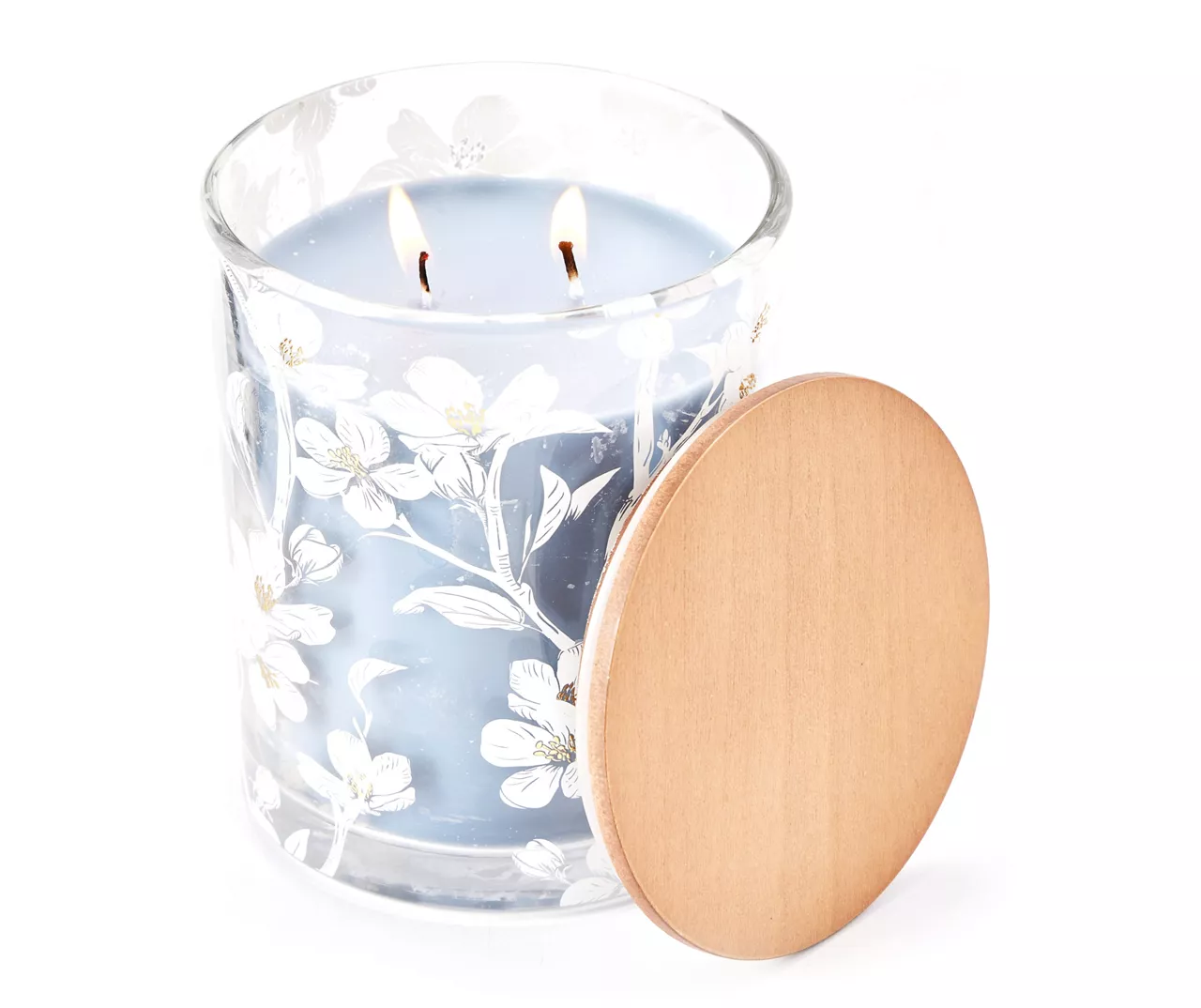 Almond Biscotti 2-Wick Floral Glass Candle, 16 Oz. 4 Almond Biscotti 2-Wick Floral Glass Candle, 16 Oz. - Image 2