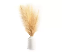 Tan Pampas Grass Arrangement With White Ceramic Pot