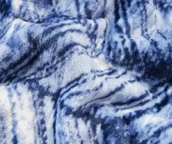 Blue & White Herringbone Queen/King Plush Velvet Blanket -Broyhill Sales Store 810609053 810609054 A8 2 1