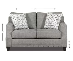 Alexandria Gray Chenille Loveseat -Broyhill Sales Store 810616680 A8