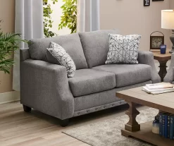 Alexandria Gray Chenille Loveseat -Broyhill Sales Store 810616680 B0 1