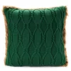 Green Cable-Knit Faux Fur-Trim Throw Pillow -Broyhill Sales Store 810616930 A0 1