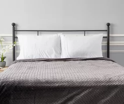 Atmosphere Gray Zigzag-Embossed Velvet Queen Blanket -Broyhill Sales Store 810617179 810530980 4