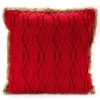 Red Cable-Knit Faux Fur-Trim Throw Pillow 1 Red Cable-Knit Faux Fur-Trim Throw Pillow -Broyhill Sales Store 810617278 A0 1