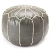 Moroccan Vegan Leather Pouf 1 Moroccan Vegan Leather Pouf -Broyhill Sales Store 810617353 A0