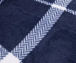 Navy & White Plaid Queen/King Velvet Plush Blanket 7 Navy & White Plaid Queen/King Velvet Plush Blanket -Broyhill Sales Store 810617521 810617523 A8 2