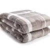 Gray & White Plaid Queen/King Velvet Plush Blanket -Broyhill Sales Store 810617548 810617522 A0 1