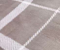 Gray & White Plaid Twin/Full Velvet Plush Blanket -Broyhill Sales Store 810617548 810617522 A8 2 1