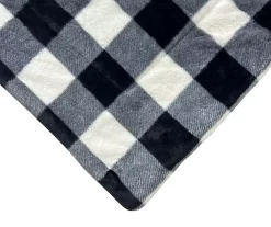 Black & White Buffalo Check Faux Fur King Comforter -Broyhill Sales Store 810617563 810617564 A8 3