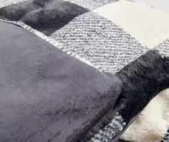 Black & White Buffalo Check Faux Fur King Comforter -Broyhill Sales Store 810617563 810617564 A8 4 2