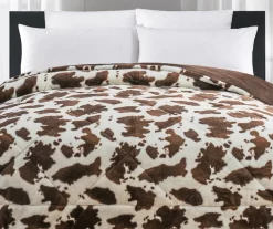 Cream & Brown Cow Print Faux Fur Full/Queen Comforter 9 Cream & Brown Cow Print Faux Fur Full/Queen Comforter -Broyhill Sales Store 810617565 P 01