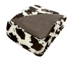 Cream & Brown Cow Print Faux Fur Full/Queen Comforter