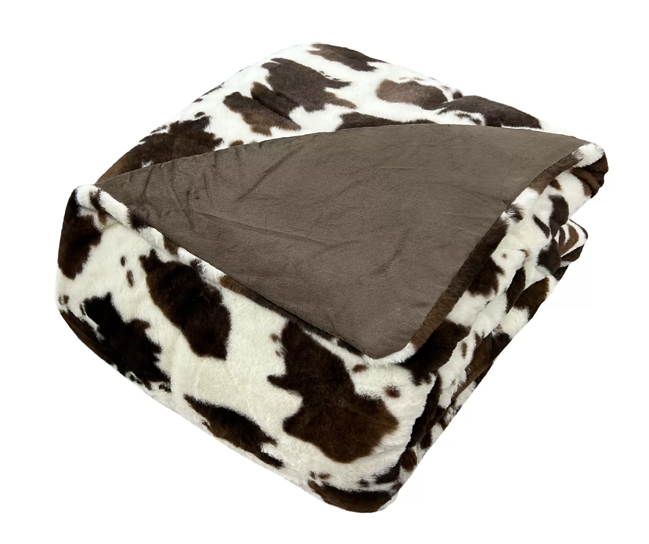 Cream & Brown Cow Print Faux Fur Full/Queen Comforter 3 Cream & Brown Cow Print Faux Fur Full/Queen Comforter