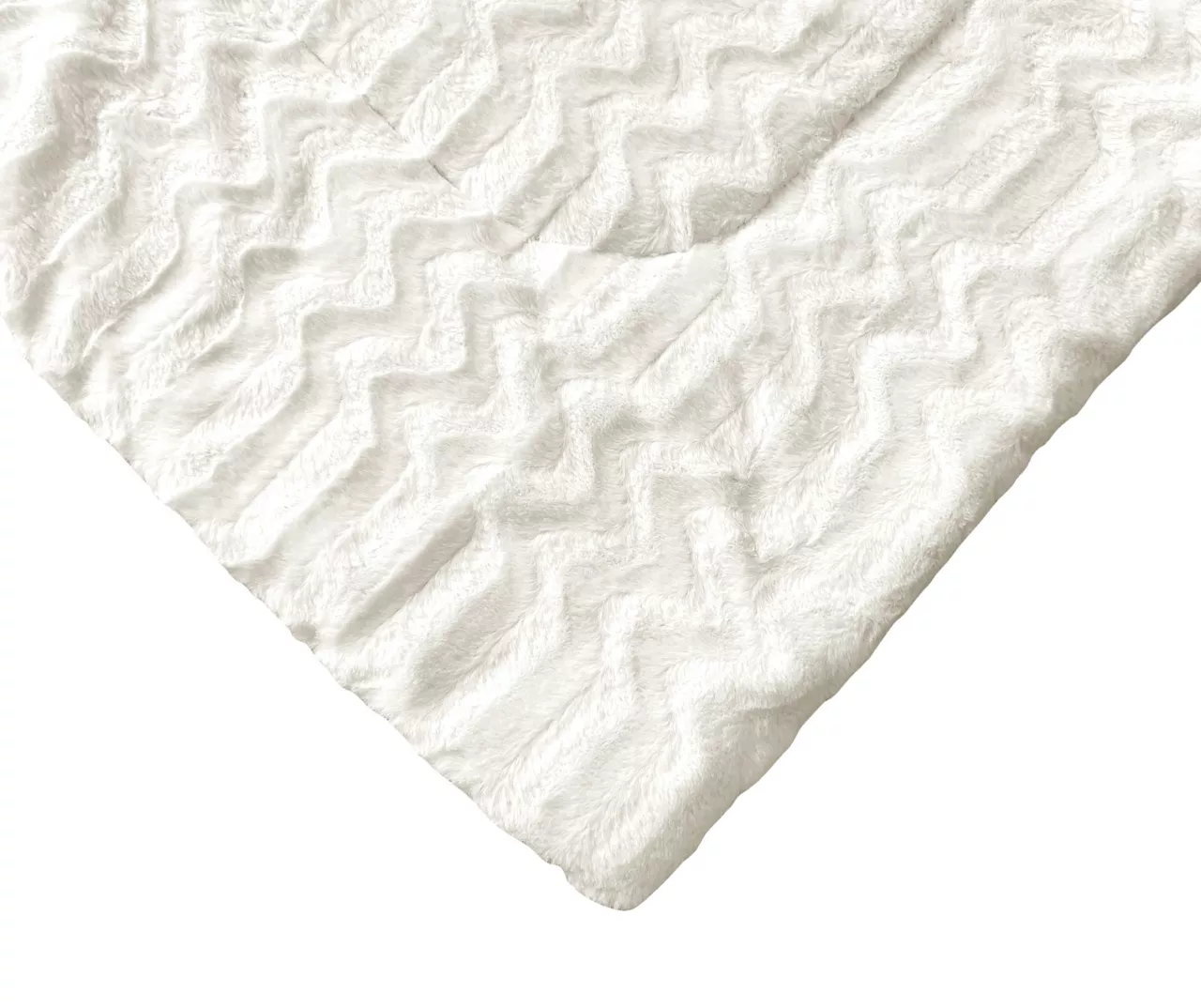 White Chevron Stripe Faux Fur King Comforter 7 White Chevron Stripe Faux Fur King Comforter - Image 5