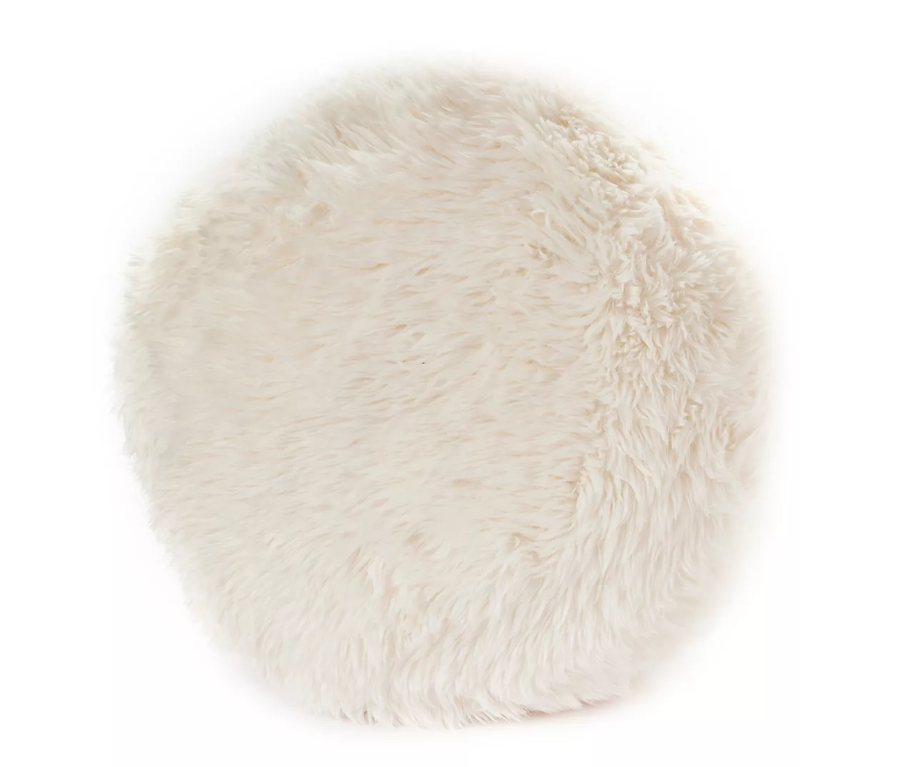 Cream Faux Fur Round Throw Pillow 3 Cream Faux Fur Round Throw Pillow