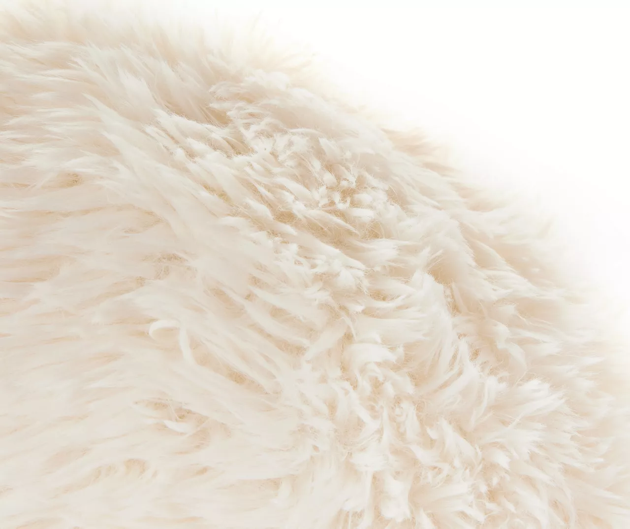 Cream Faux Fur Round Throw Pillow 4 Cream Faux Fur Round Throw Pillow - Image 2