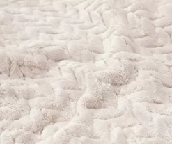 Whisper White Zigzag-Embossed Velvet Queen Blanket -Broyhill Sales Store 810617573 A8 3